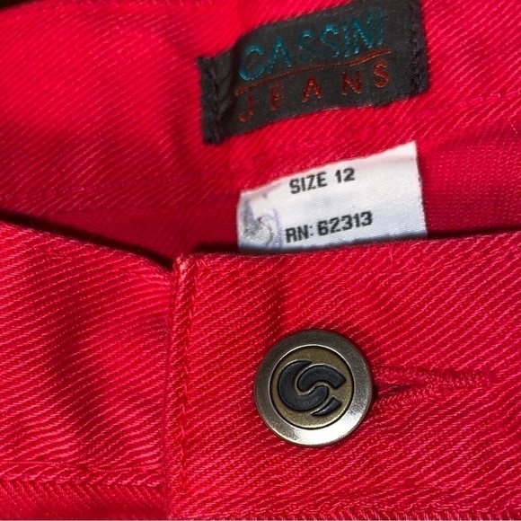 𝅺VINTAGE designer Oleg Cassini jeans in scarlet. NWT 5-pocket, high waisted. - Picture 2 of 8